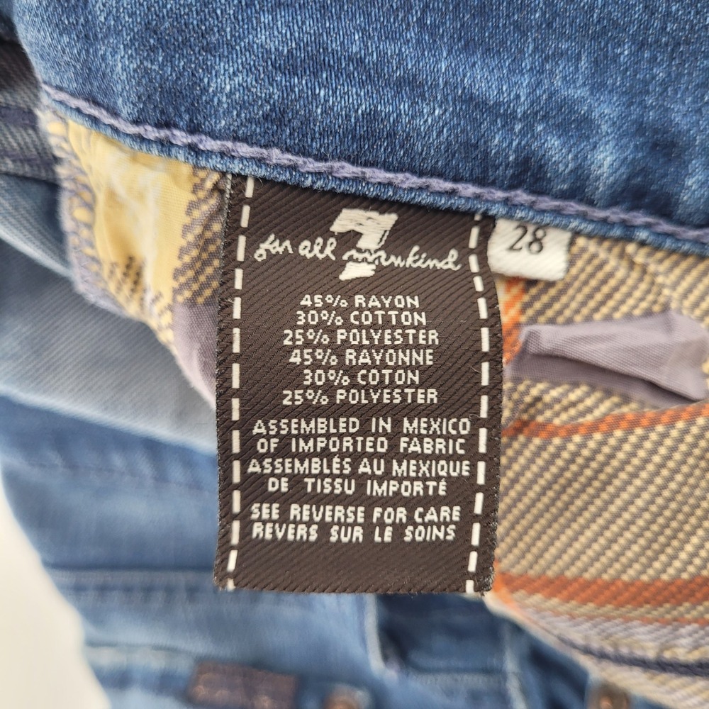 7‎ For All Mankind Dojo Jeans 28 Womens Blue Flare Leg Low Rise Denim Stretch - Picture 4 of 8